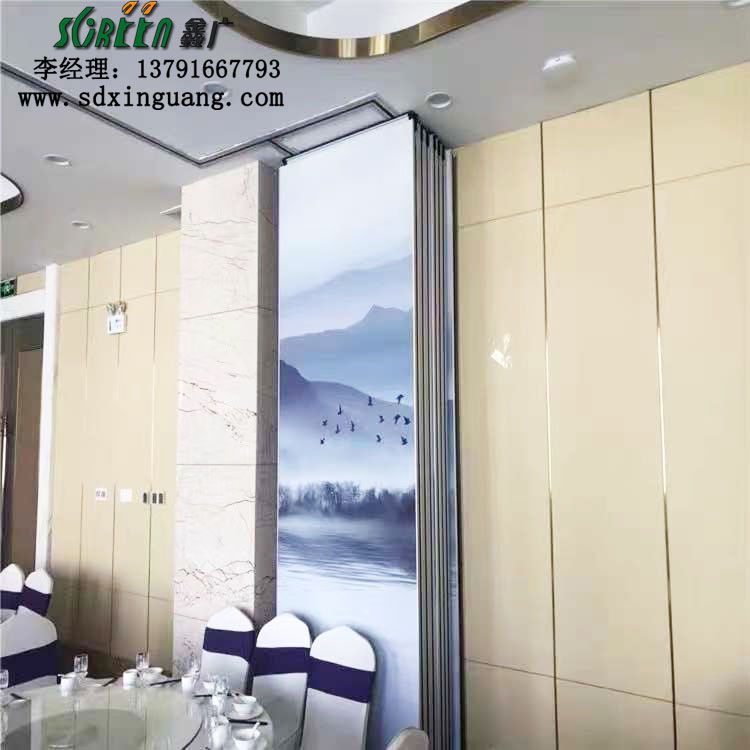 山東酒店活動(dòng)隔斷，吊軌道隔斷工程